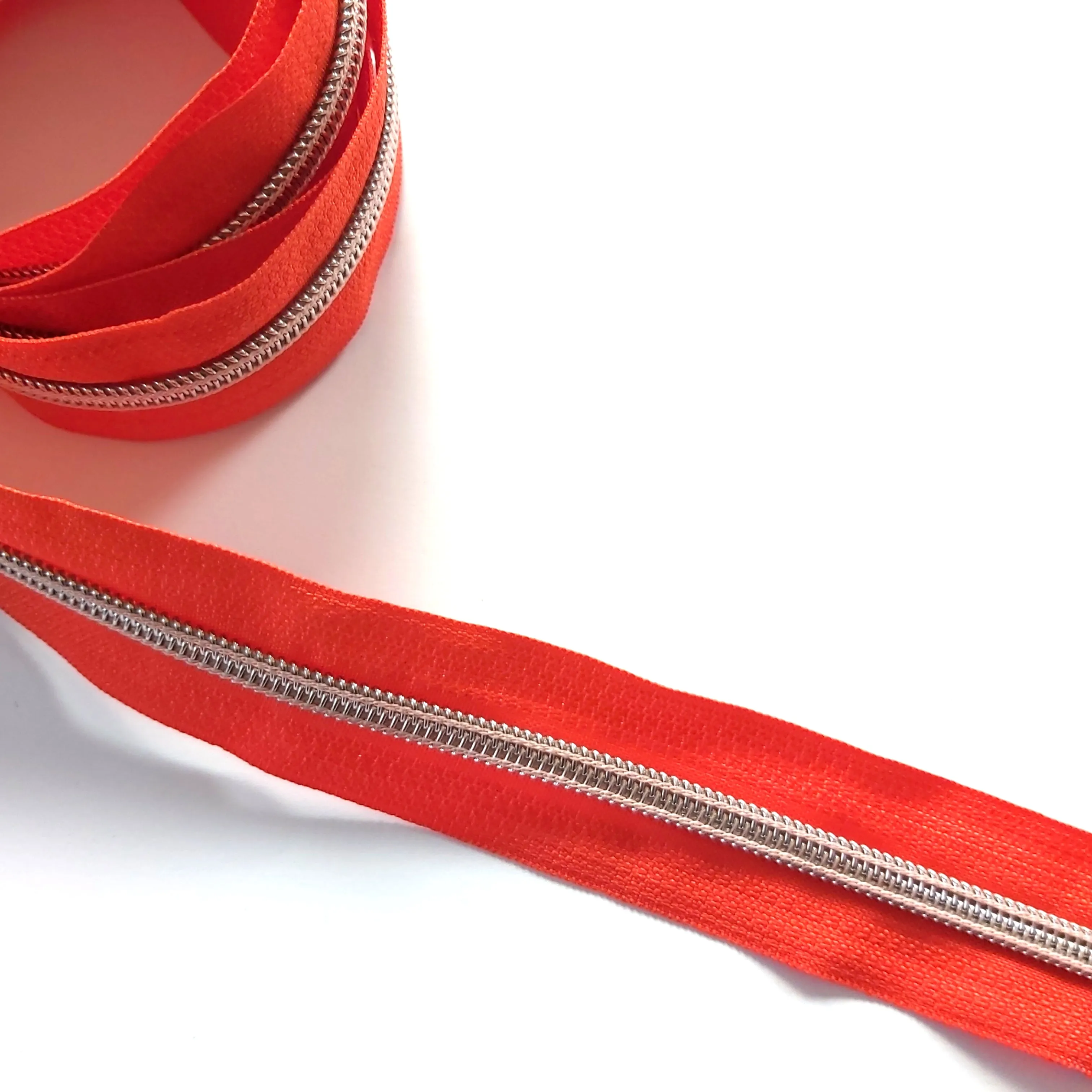No5 Silver Teeth Nylon Zips Sold in Packs of 1 1/2 metre Lengths
