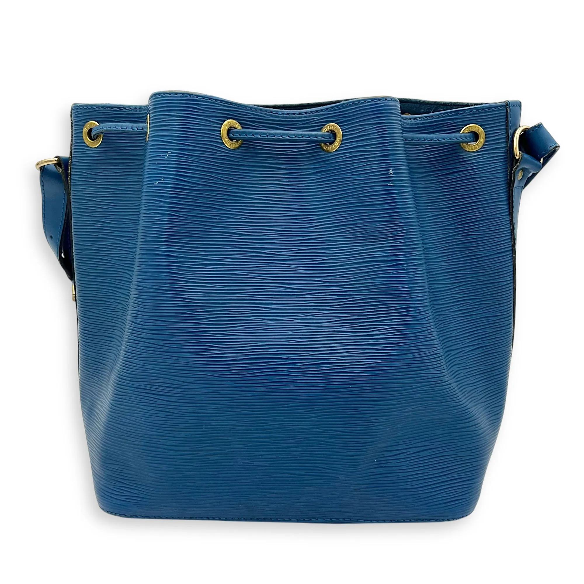 Noe Bucket Bag Blue in Epi Leather, Gold hardware