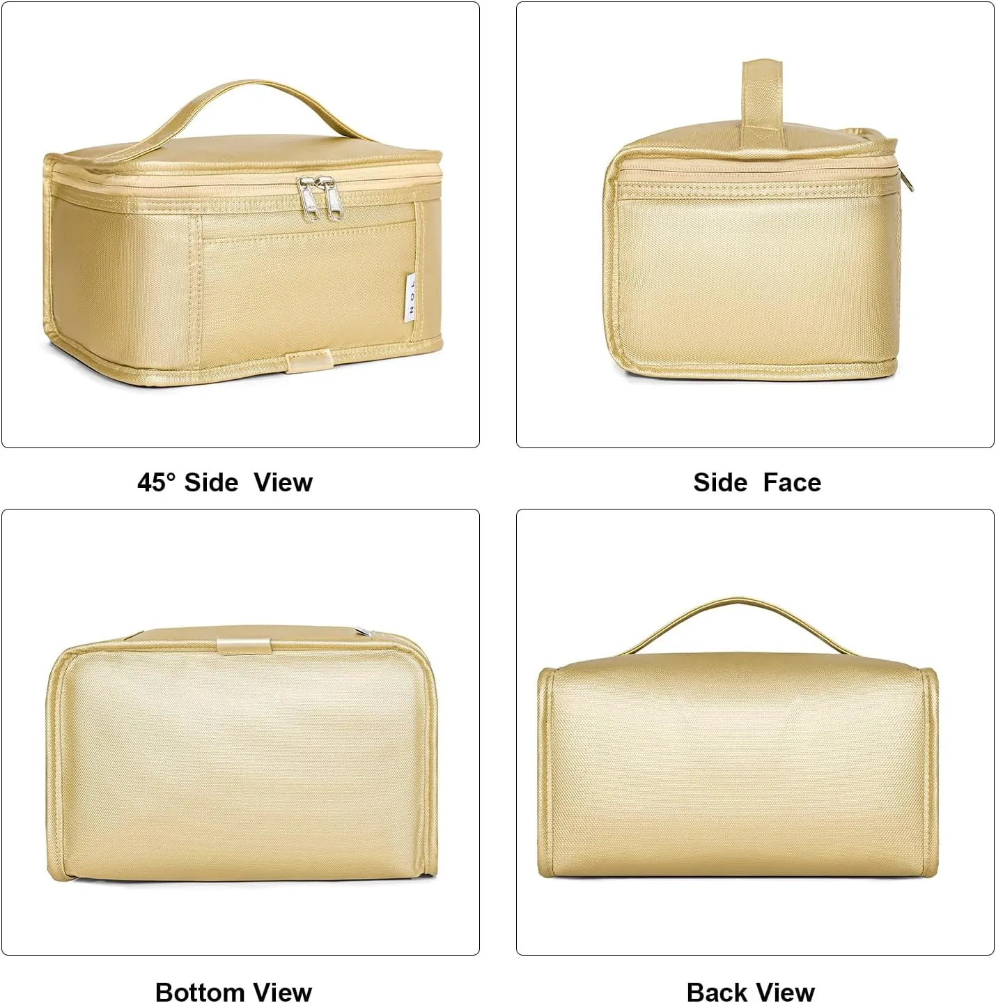 NOL Natural Organic Lifestyle Small Lunch Bag Mini Lunch Box Insulated Lunch Bag for Men/Women Leakproof Cooler Tote Bag Lightweight Nylon Waterproof Lunch Box For Work,Gold