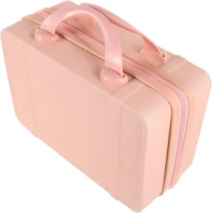 NOLITOY Small Makeup Suitcase Portable Travel Makeup Organizer for Cosmetics Jewelry Toiletries Lightweight Design with Sturdy Handle Stylish Durable Carrying Case