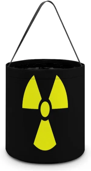 Nuclear Radiation Funny Halloween Candy Bags Trick-o-r-Treat Tote Bag Reusable Bucket Storage Basket Handbag Party Novelty