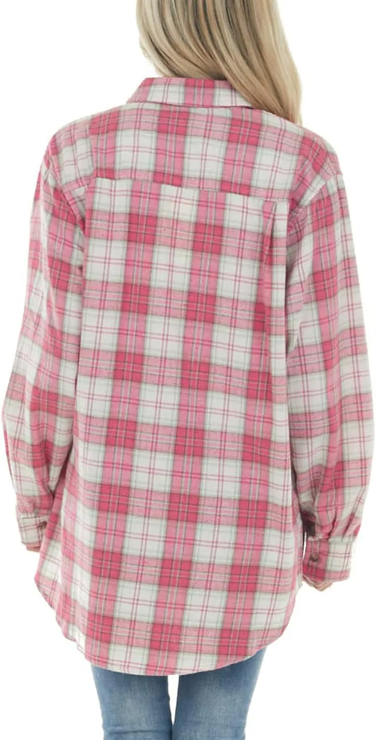 NUOREEL Women Corduroy Shirts Casual Long Sleeve Button Down Blouses Top