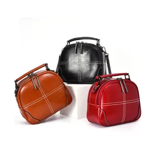 One-shoulder Retro-Vintage of wide-band leather ladies'bags with cattle leather handbags