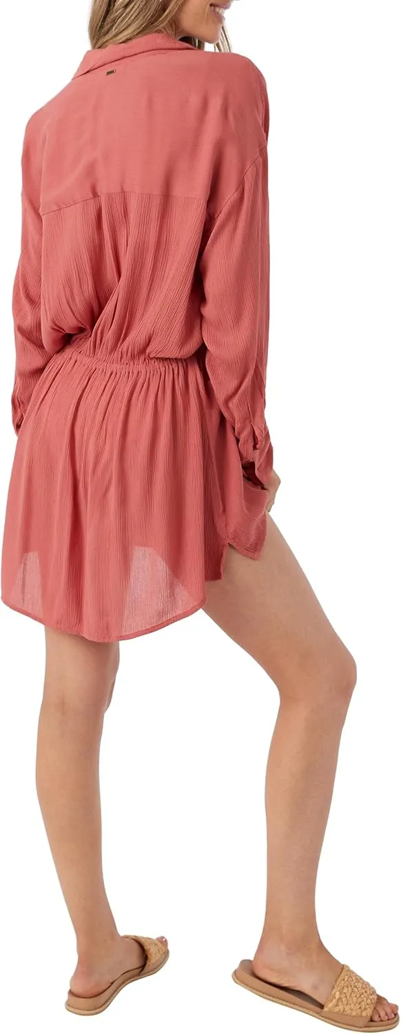 O'NEILL Women's Cami Swimsuit Coverup - Short Button Front Beach Cover Up Dress