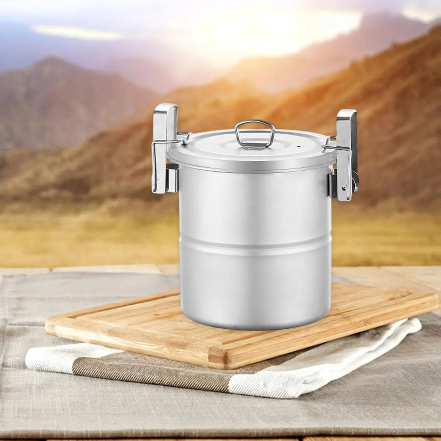 Outdoor Camping Pot Camping Soup Pot Household with Lid Campfire Cookware Outdoor Camp Pot for Fishing Picnic BBQ Backpacking