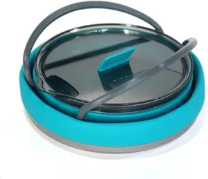 Outdoor Red and Green Travel Portable Heating Tea Coffee Rice Cooker Lightweight Silicone Folding Kettle with Handle(E)