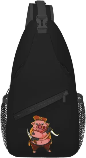 Outlaw's Pig Crossbody Bags For Women Men Chest Backpack Gym Shoulder Bag Travel Outdoor Sports Casual Crossbody Bags