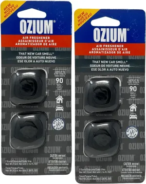Ozium Membrane Car Vent Clip AC Air Fresheners Car Air Freshener and Car Odor Eliminator (That New Car Smell, 4 Packs)