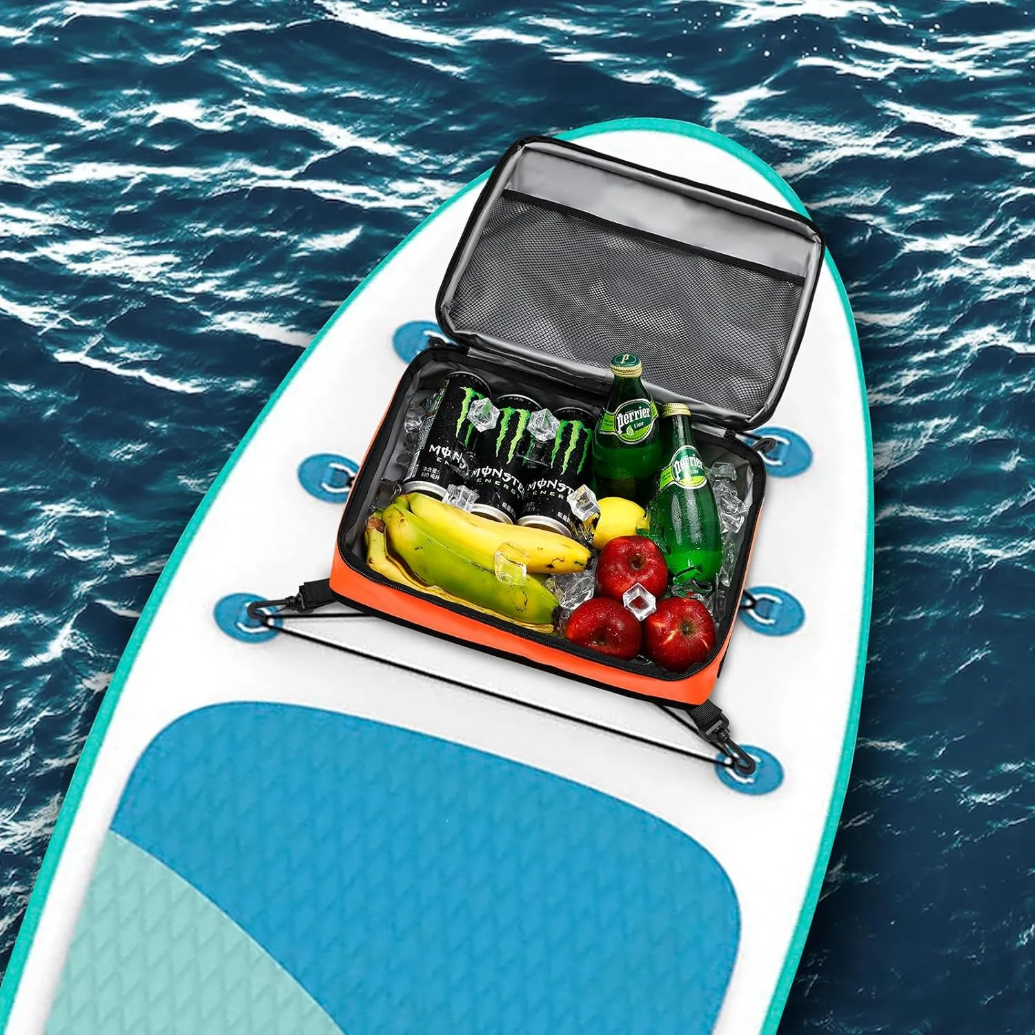 Paddle Board Cooler Bag, Waterproof Surf Sup Deck Cooler Bag Insulated Leakproof 10 Cans, Sup Paddle Board Accessories Bag for Stand Up Paddleboard and Kayak