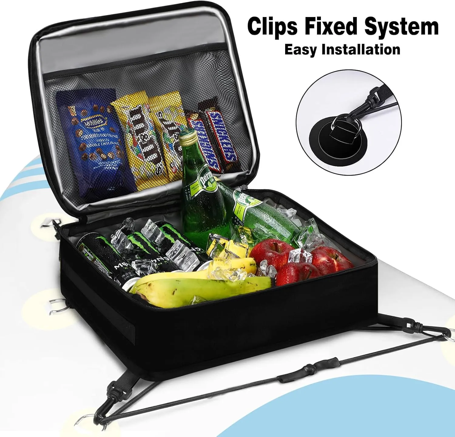 Paddle Board Cooler Bag, Waterproof Surf Sup Deck Cooler Bag Insulated Leakproof 10 Cans, Sup Paddle Board Accessories Bag for Stand Up Paddleboard and Kayak