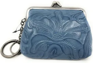 Patricia Nash Tooled Leather Borse Coin Purse, Safflower Blue