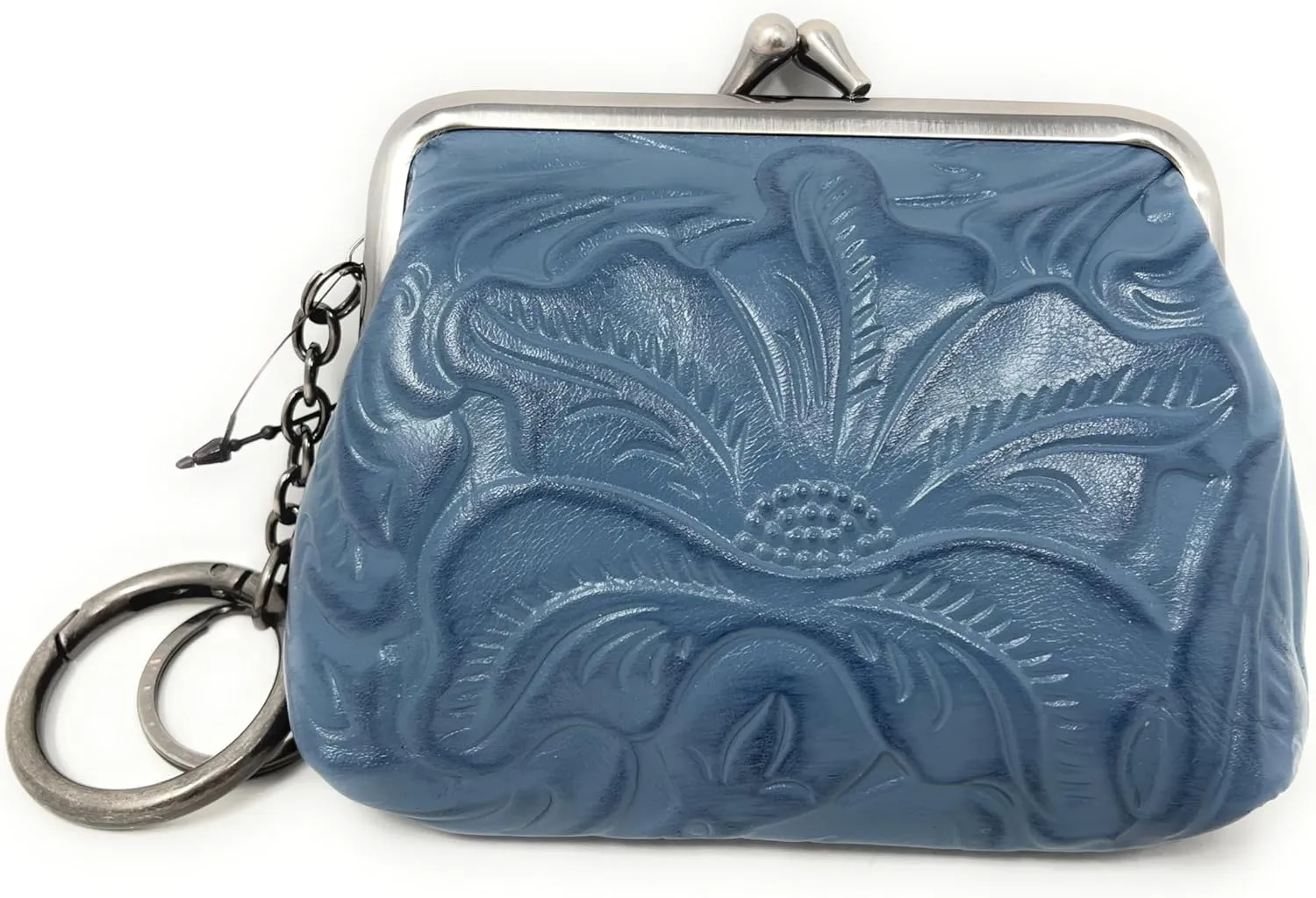 Patricia Nash Tooled Leather Borse Coin Purse, Safflower Blue