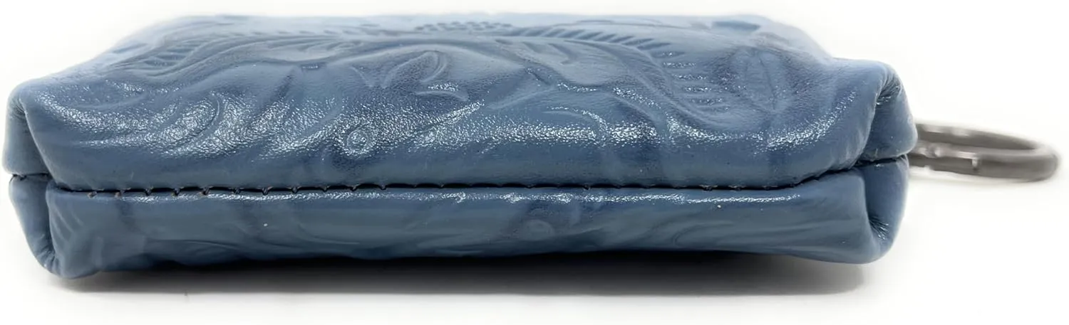 Patricia Nash Tooled Leather Borse Coin Purse, Safflower Blue