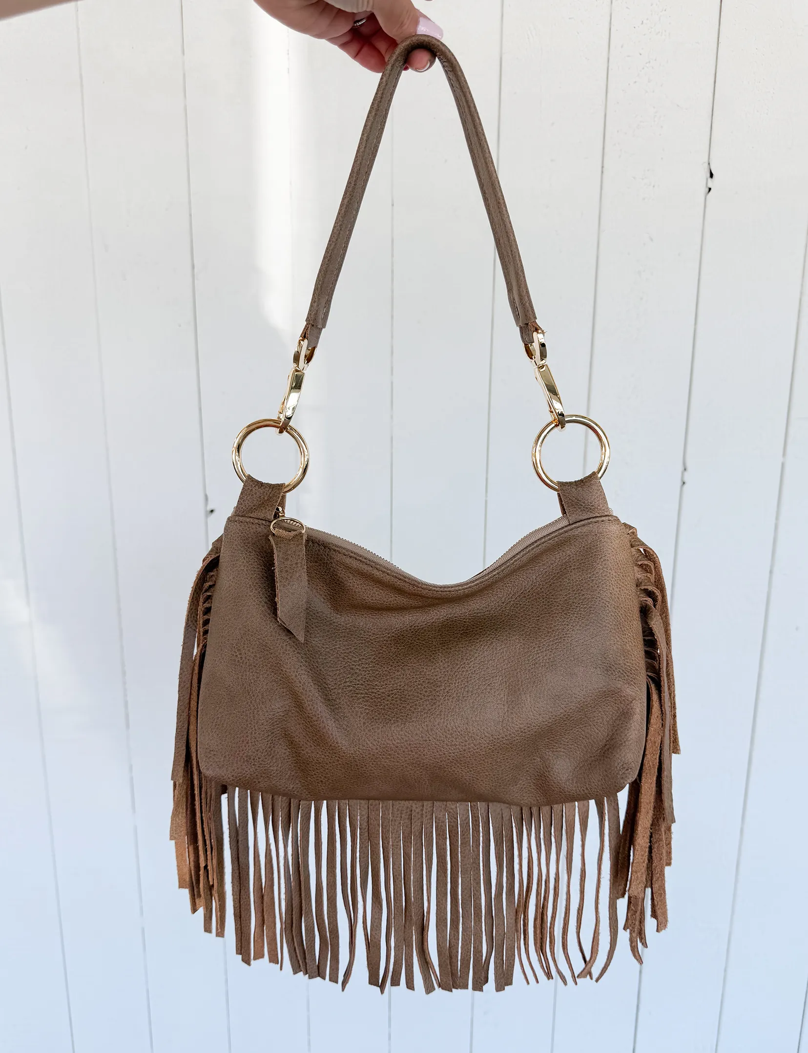 Paula Fringe Bag, Brown