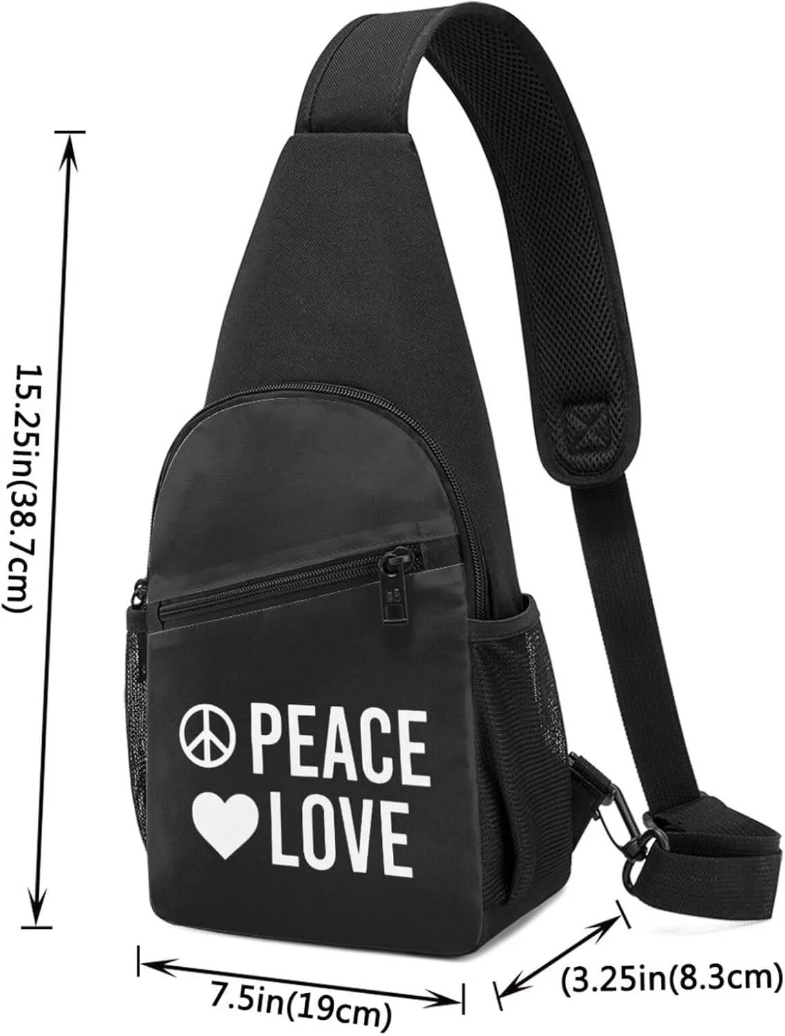 Peace Love Physical Therapy Chest Pack Leisure Shoulder Crossbody Chest Bag