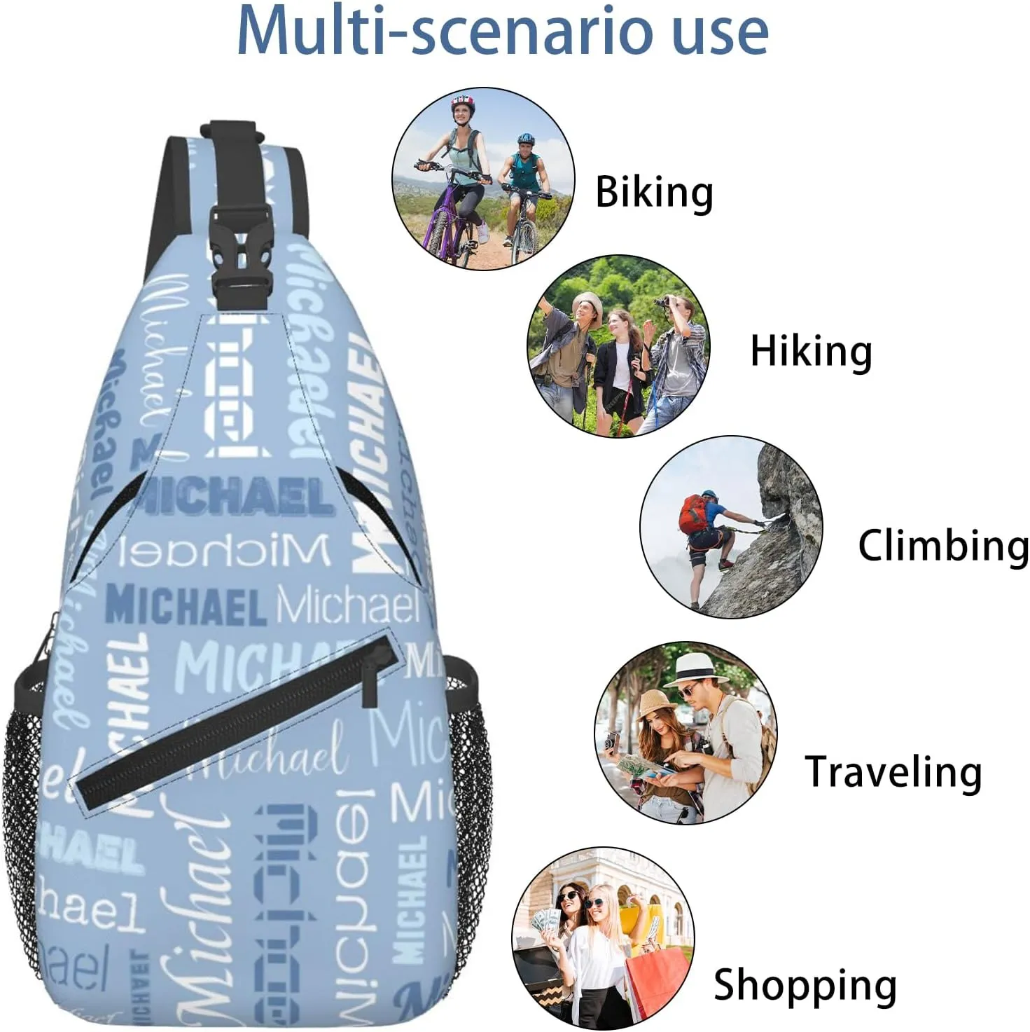 Personalized Crossbody Bags Customizable Chest Bag Customized Sling Bag Custom Sling Bags Customization Crossbody Bag