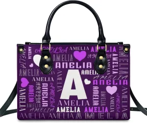 Personalized Handbag Gifts for Her - PU Leather Bags - Custom Women Tote Bag for Mother’s Day, Birthday, Wedding