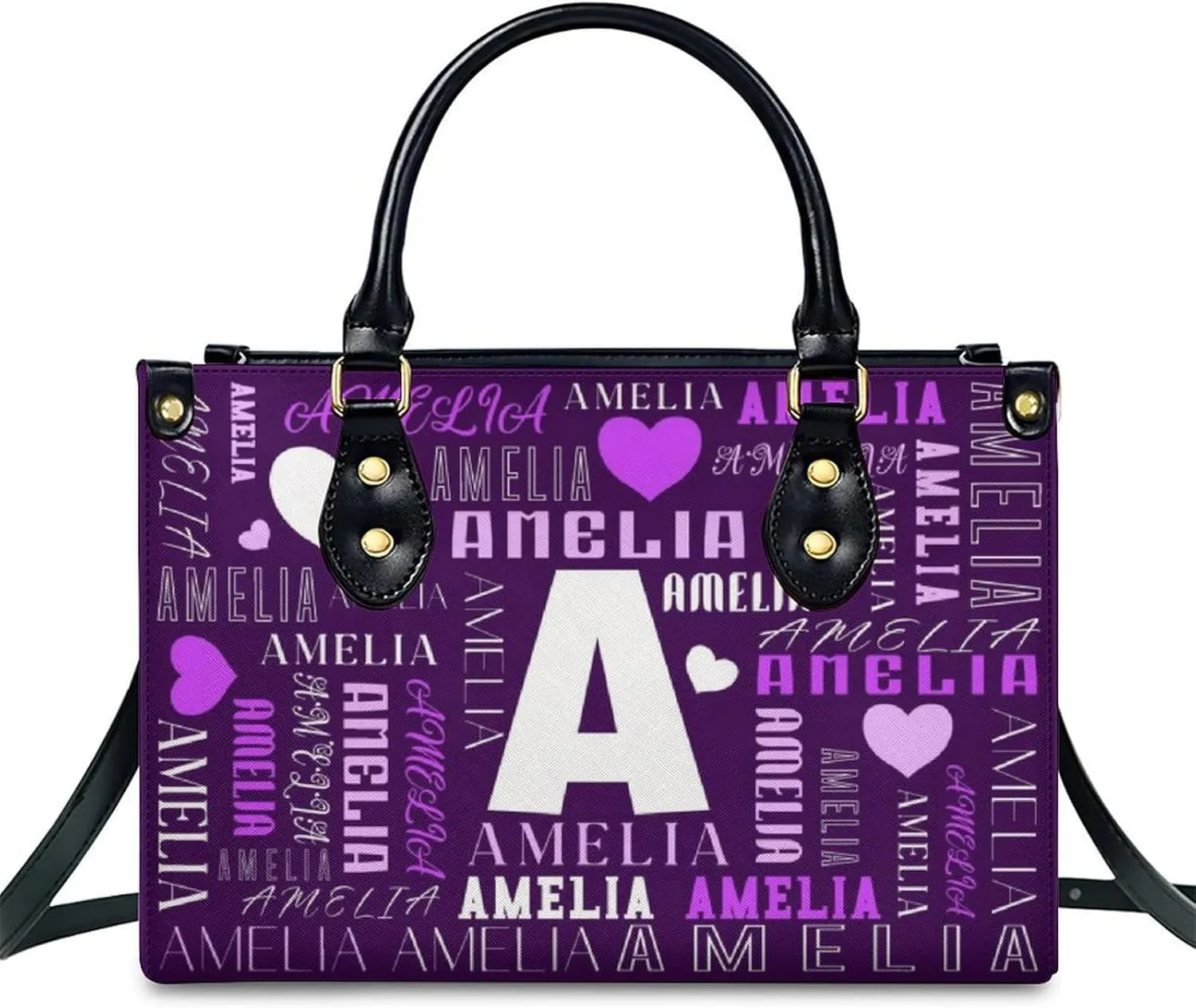 Personalized Handbag Gifts for Her - PU Leather Bags - Custom Women Tote Bag for Mother’s Day, Birthday, Wedding