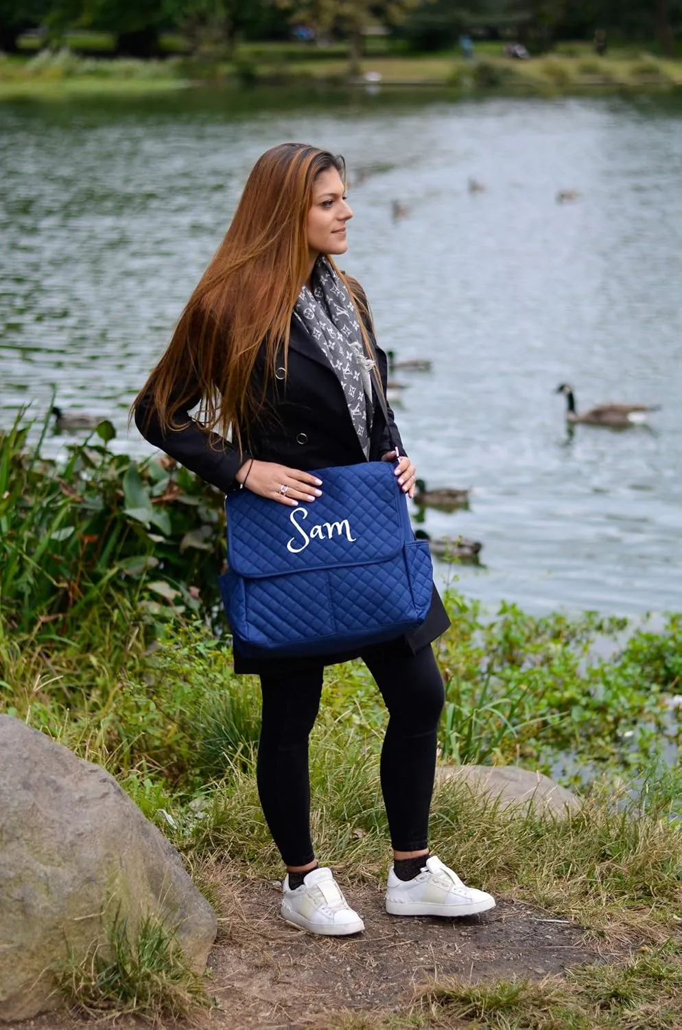 PERSONALIZED Large Diaper Bag Messenger Bag Baby Shoulder Bag Monogram Custom Diaper bag