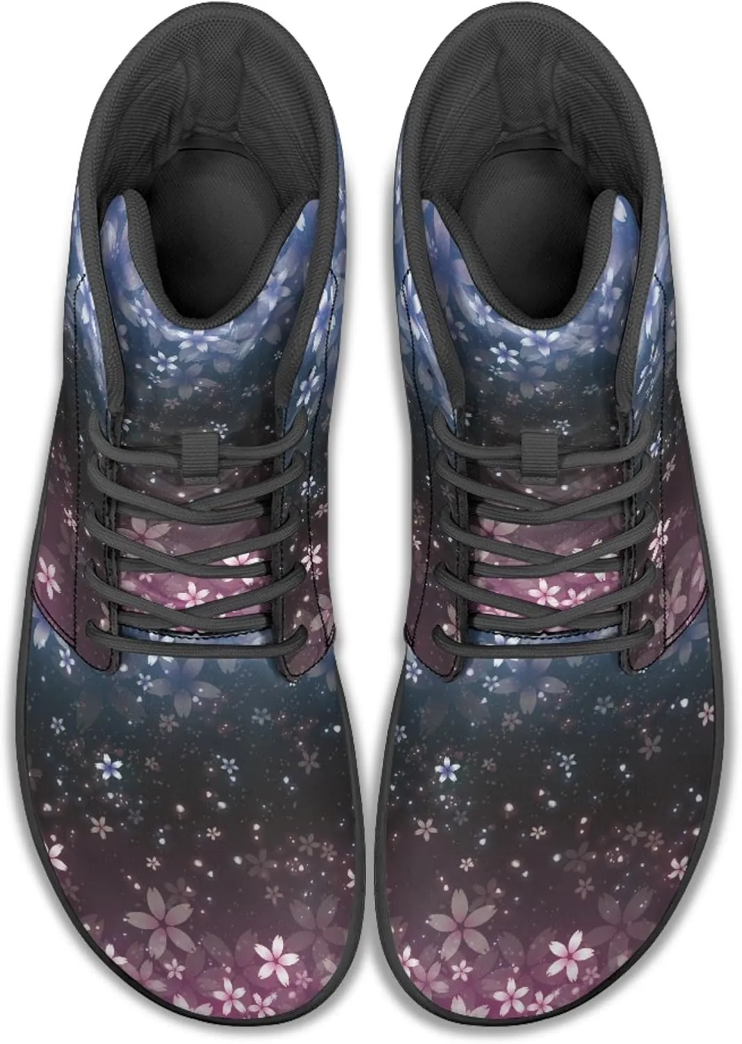 Personalized Print Sneakers for Men Women PU Leather High Top Barefoot Shoes