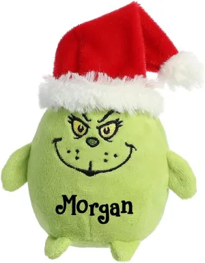 Personalized The Grinch Plush - Officially Licensed Christmas Storybook Character - Miniature Light Up Green Stuffed Keepsake with Custom Name