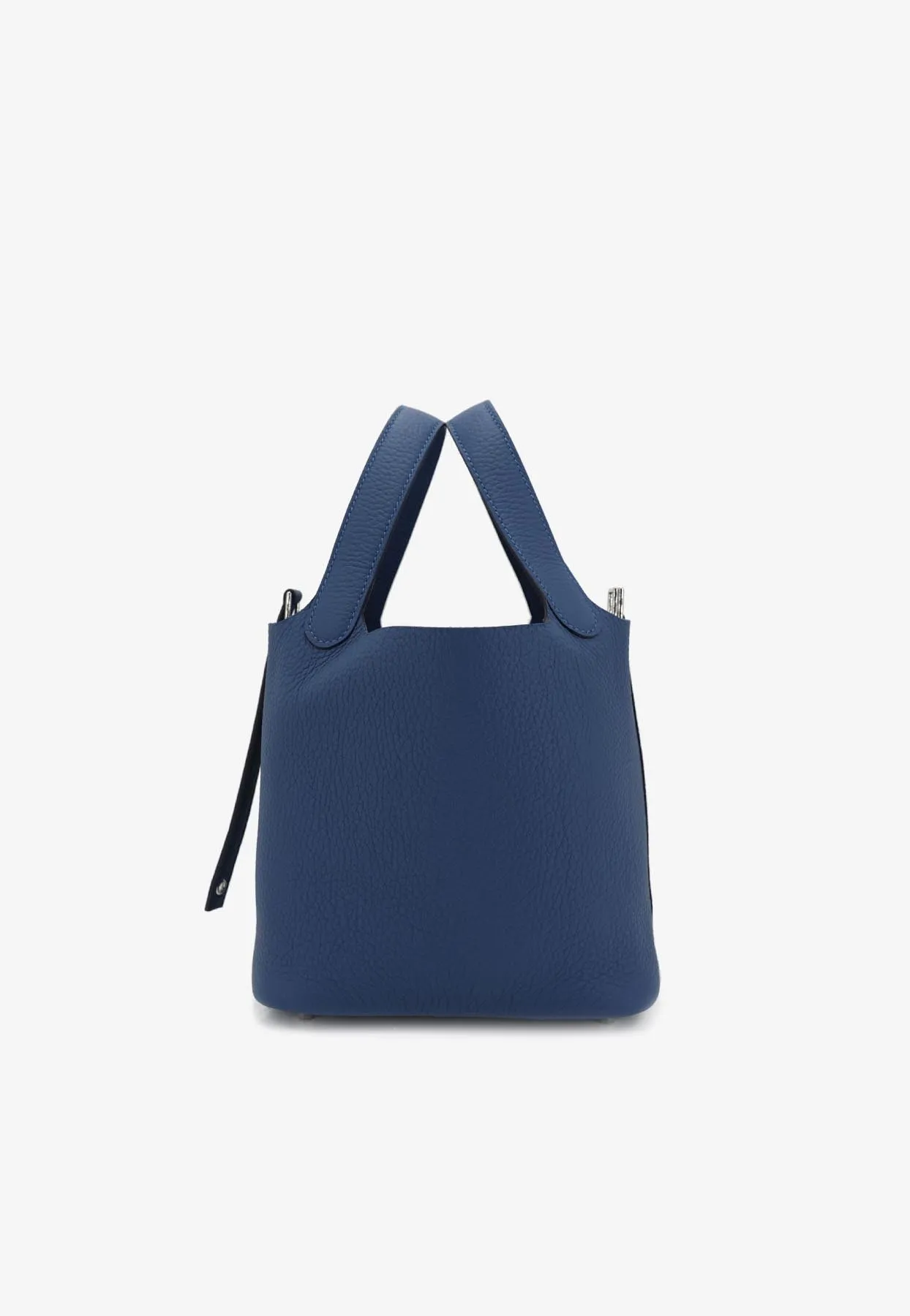 Picotin Lock 18 in Bleu Tie Clemence Leather with Palladium Hardware