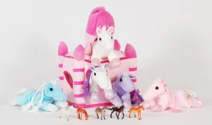 Pink Castle with Plush Horses and Bonus Mini Horses