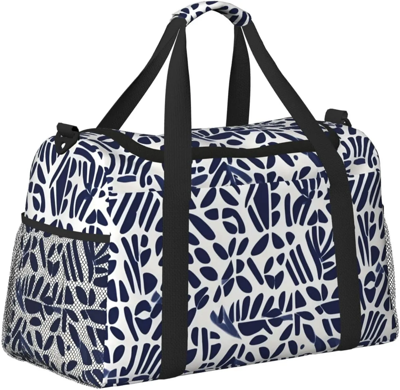 Polynesian Tribal Pattern Travel Duffel Bag With Zippers And Handles, Big Foldable Duffle Bag For Family Vacations
