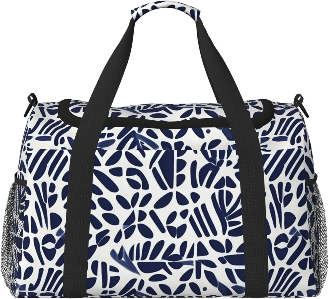 Polynesian Tribal Pattern Travel Duffel Bag With Zippers And Handles, Big Foldable Duffle Bag For Family Vacations