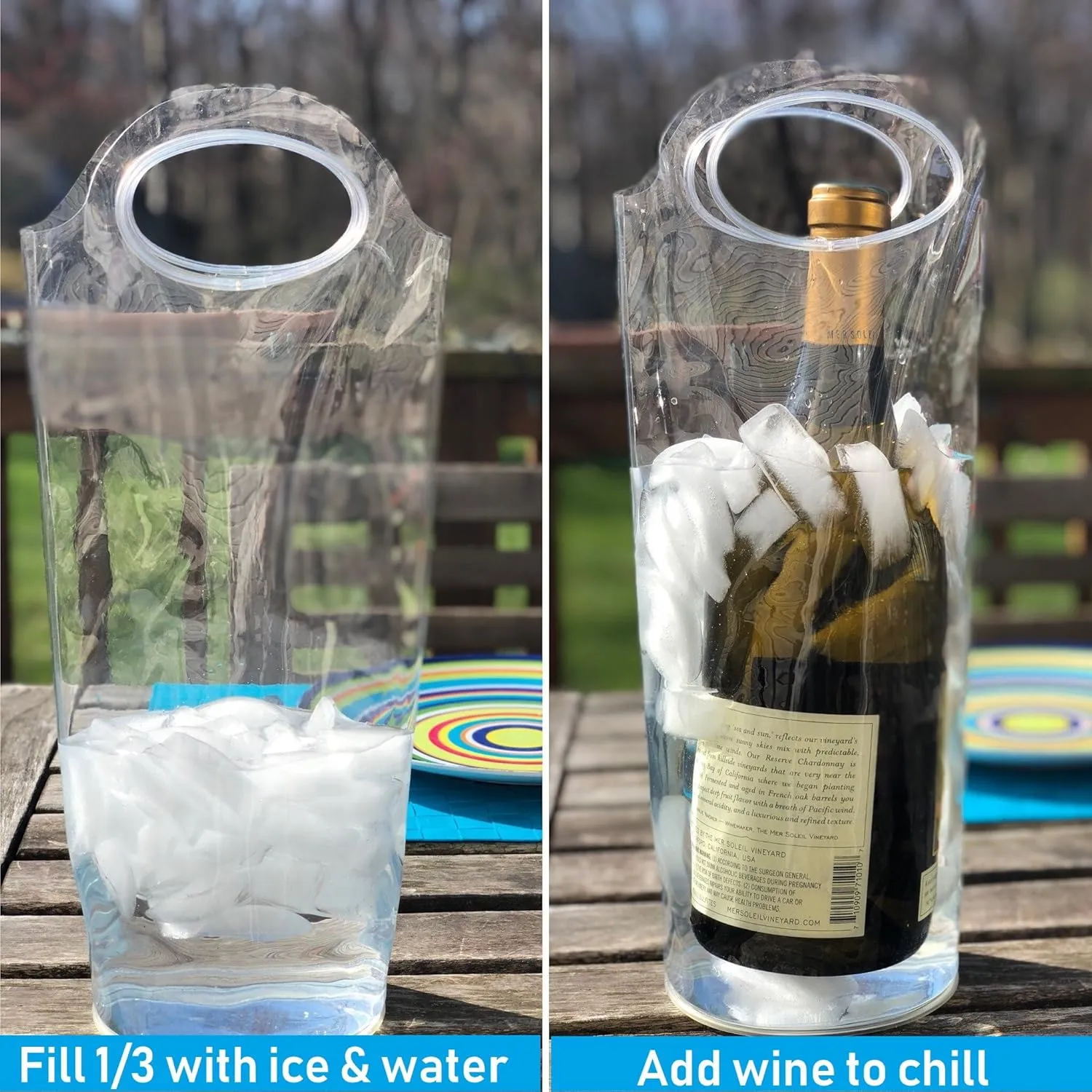 Portable Wine Chiller Bag - Cooler Tote uses Ice & Water, No Freezing Needed, Best Gift Bag for Women & Men, Take Wine to Go & Outdoors, Keep Wine Insulated on Patio & Pool (Hot Pink)