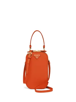 Prada - logo plaque mini bag - women - Leather/metal - One Size - ORANGE