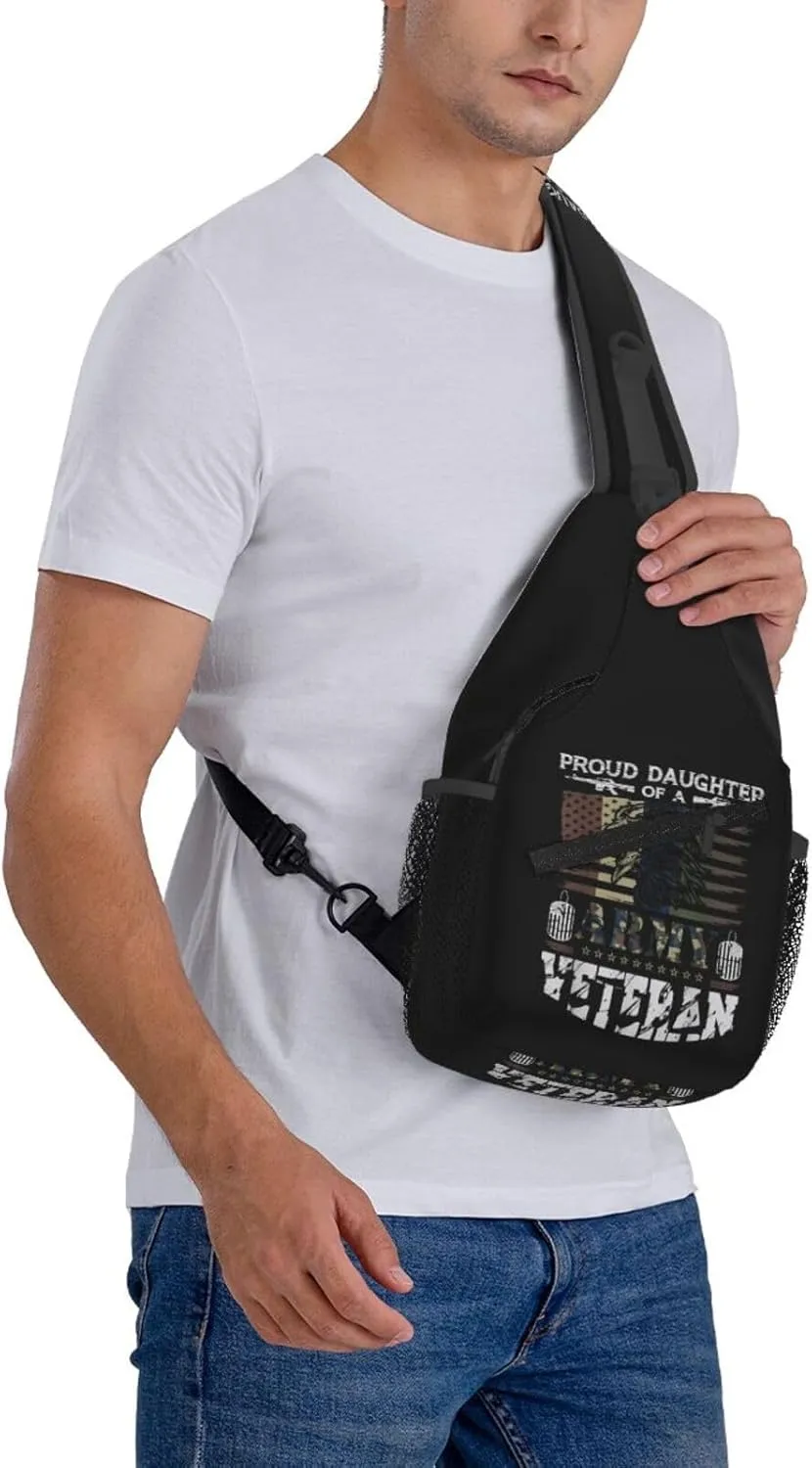 Proud Football Mom Cheetah Print Sling Bag Adjustable Crossbody Bag Casual Chest Bags Travel Shoulder Backpack