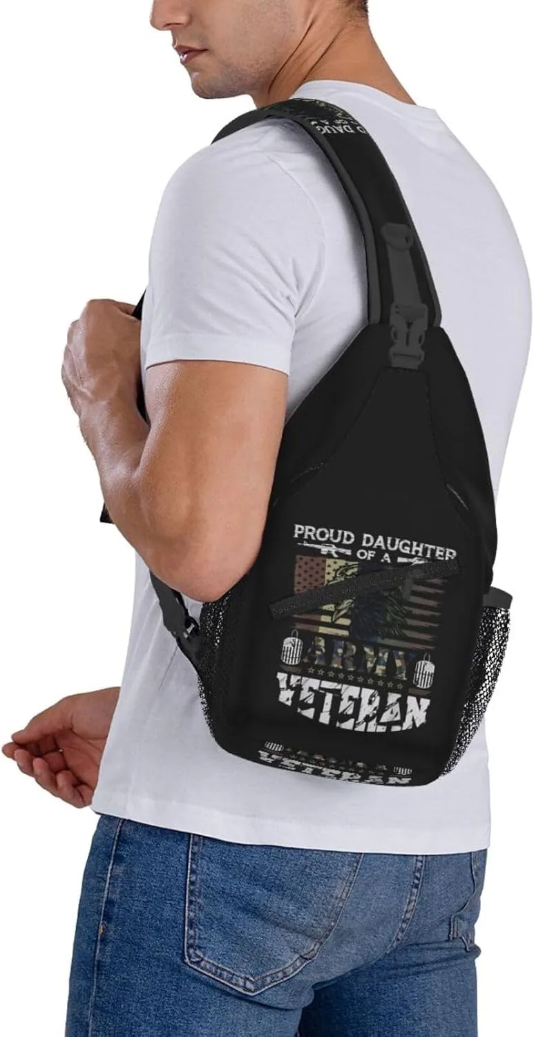 Proud Football Mom Cheetah Print Sling Bag Adjustable Crossbody Bag Casual Chest Bags Travel Shoulder Backpack