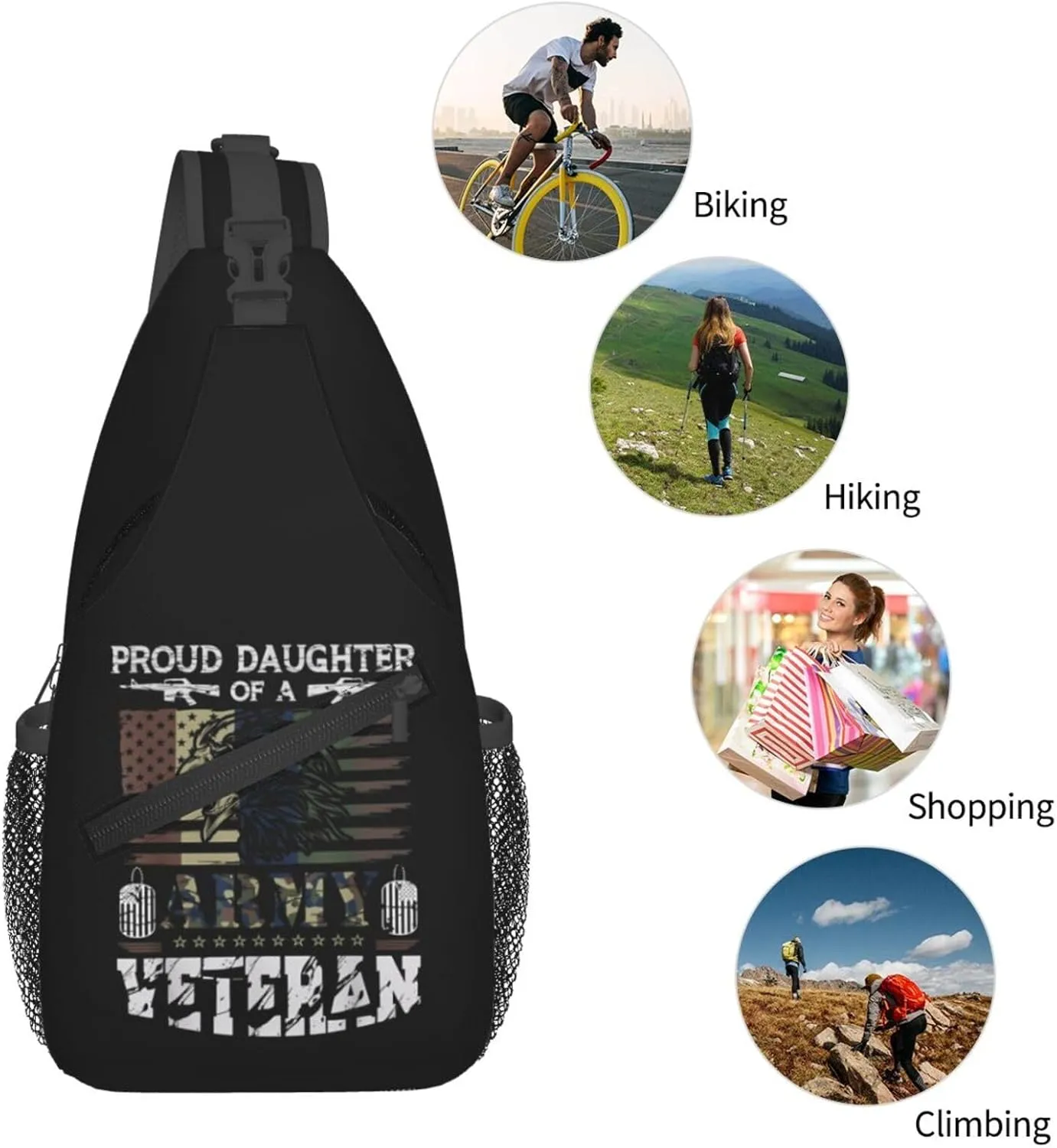 Proud Football Mom Cheetah Print Sling Bag Adjustable Crossbody Bag Casual Chest Bags Travel Shoulder Backpack