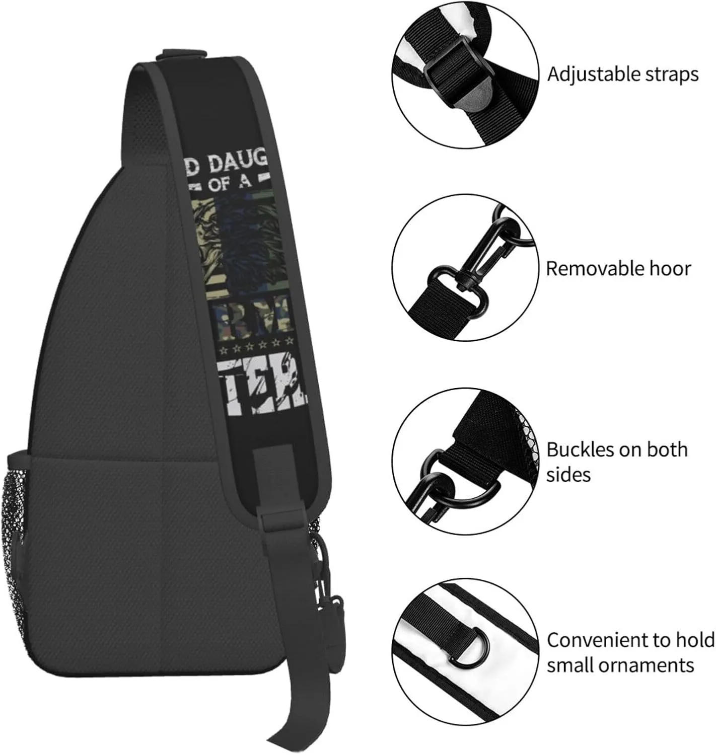 Proud Football Mom Cheetah Print Sling Bag Adjustable Crossbody Bag Casual Chest Bags Travel Shoulder Backpack