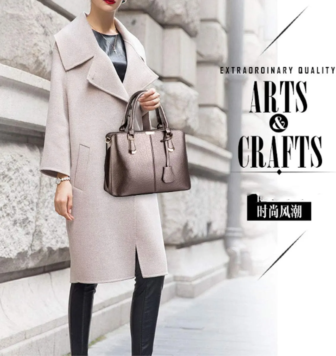 Purses and Handbags for Women Fashion Ladies PU Leather Top Handle Satchel Shoulder Tote Bags Light
