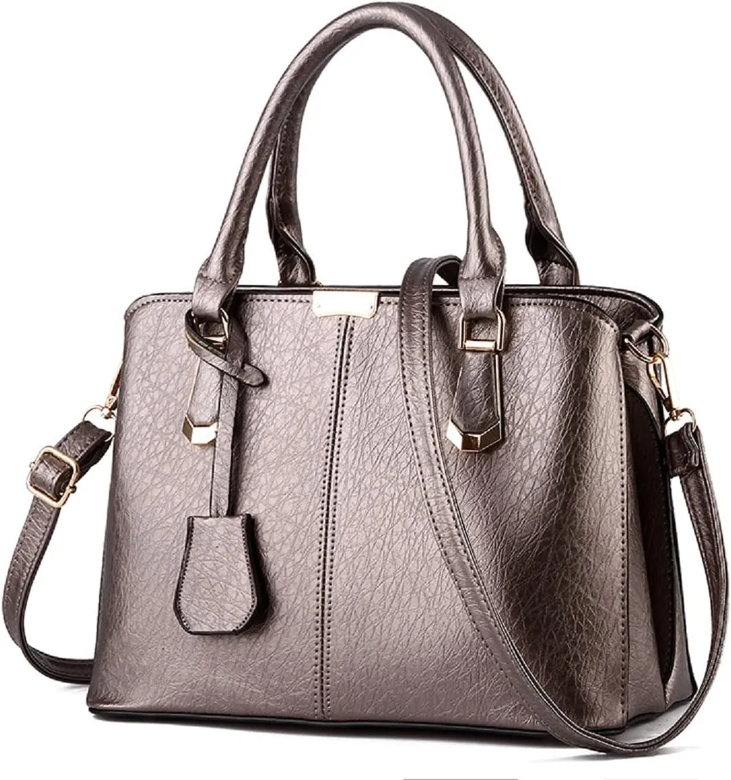 Purses and Handbags for Women Fashion Ladies PU Leather Top Handle Satchel Shoulder Tote Bags Light