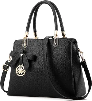 Purses and Handbags for Women Fashion Ladies PU Leather Top Handle Satchel Shoulder Tote Bags With Hardware Pendant