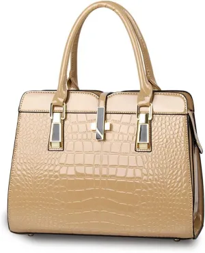 Purses and Handbags for Women Fashion Ladies PU Leather Top Handle Shoulder Tote Bags Khaki