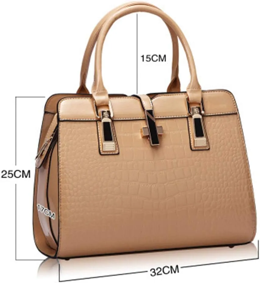 Purses and Handbags for Women Fashion Ladies PU Leather Top Handle Shoulder Tote Bags Khaki