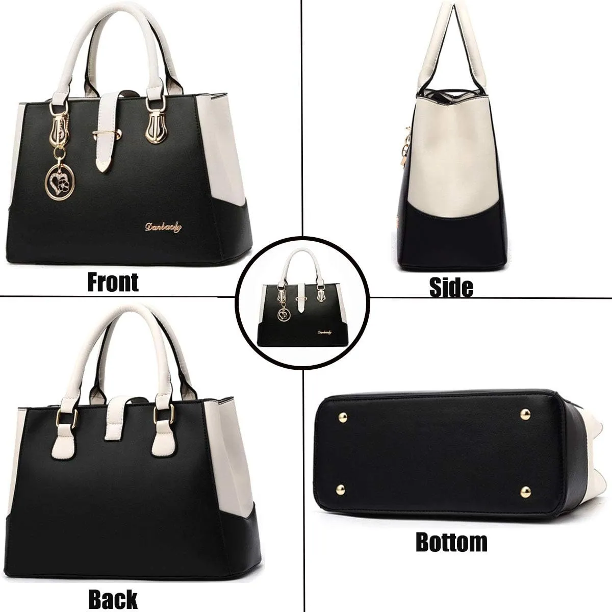 Purses and Handbags for Women Tote Shoulder Crossbody Bags PU Leather Top Handle Satchel with Long Strap Detachable