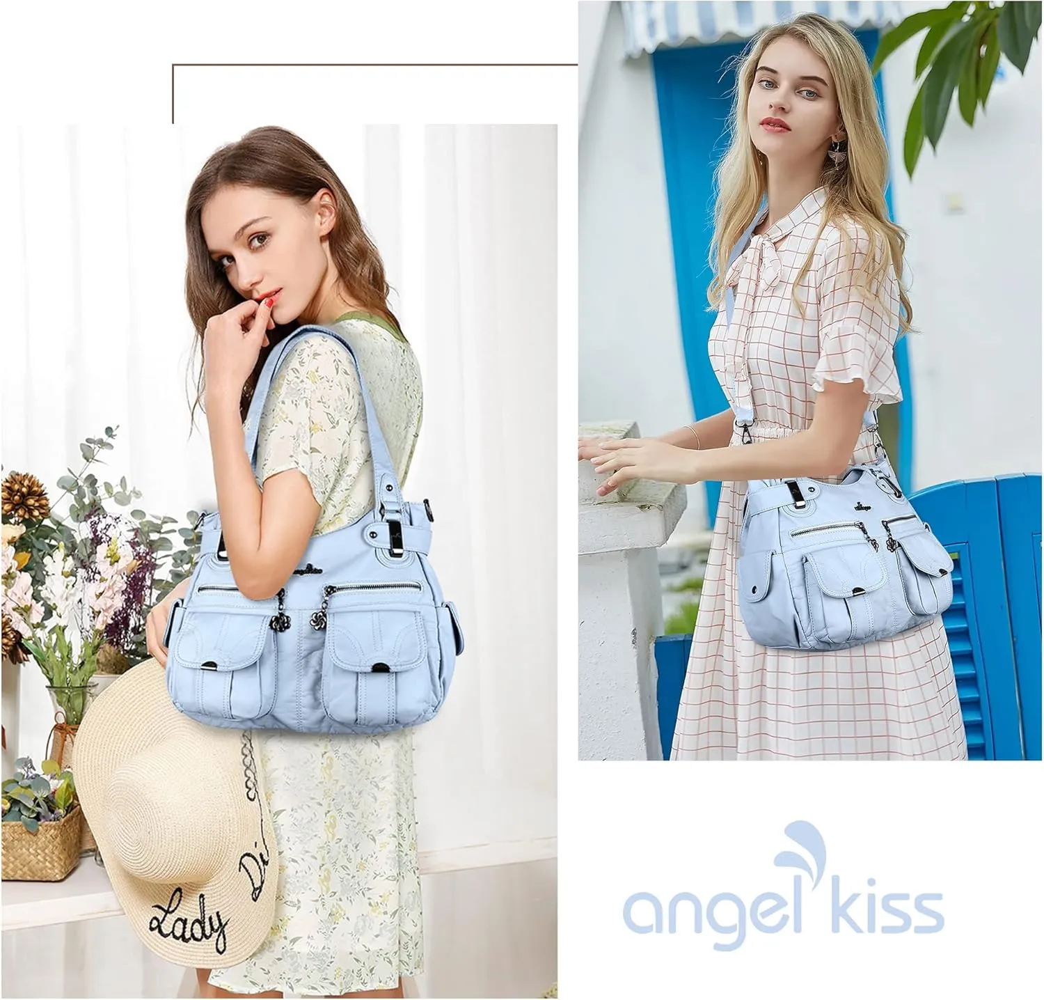 Purses and Handbags Women Tote Shoulder Top Handle Satchel Hobo Bags Fashion Washed Leather Purse