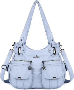 Purses and Handbags Women Tote Shoulder Top Handle Satchel Hobo Bags Fashion Washed Leather Purse