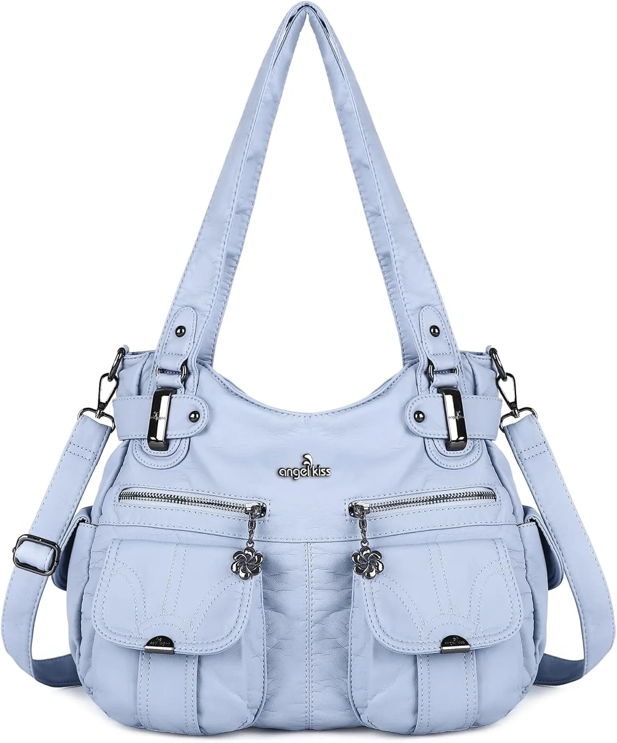 Purses and Handbags Women Tote Shoulder Top Handle Satchel Hobo Bags Fashion Washed Leather Purse