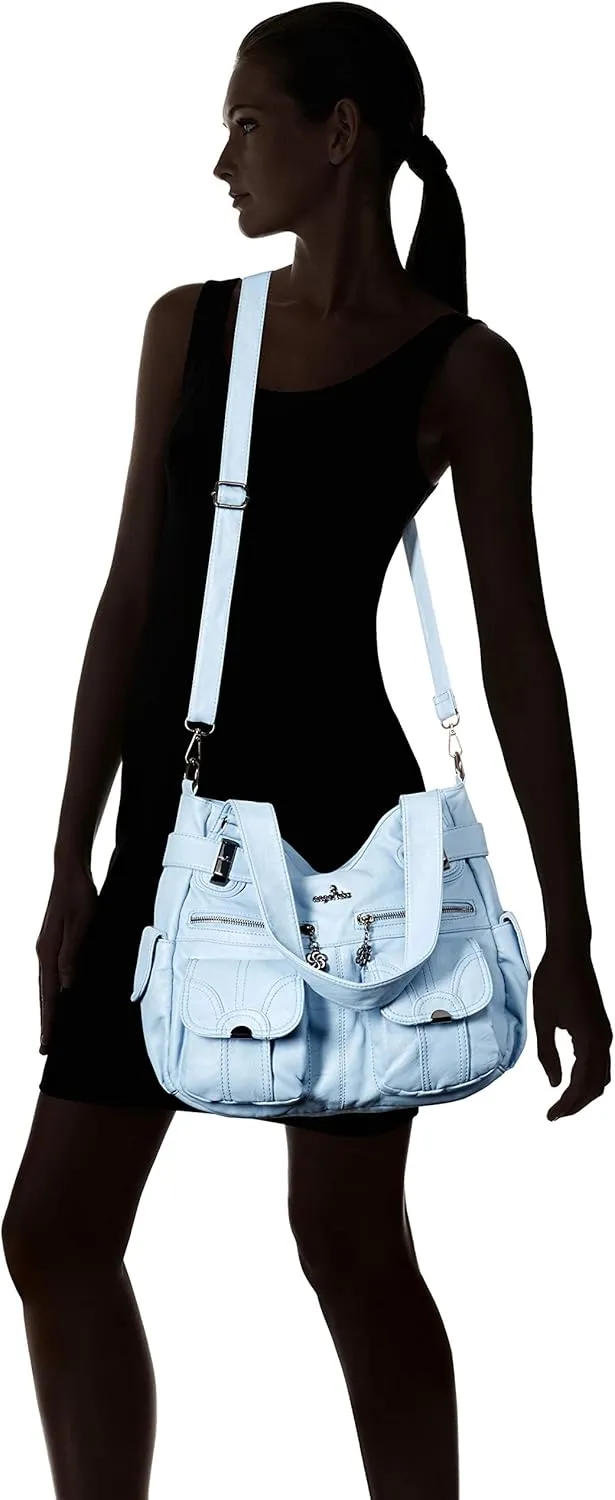 Purses and Handbags Women Tote Shoulder Top Handle Satchel Hobo Bags Fashion Washed Leather Purse