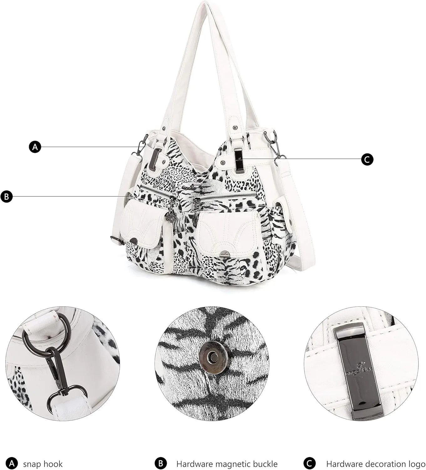 Purses and Handbags Women Tote Shoulder Top Handle Satchel Hobo Bags Fashion Washed Leather Purse