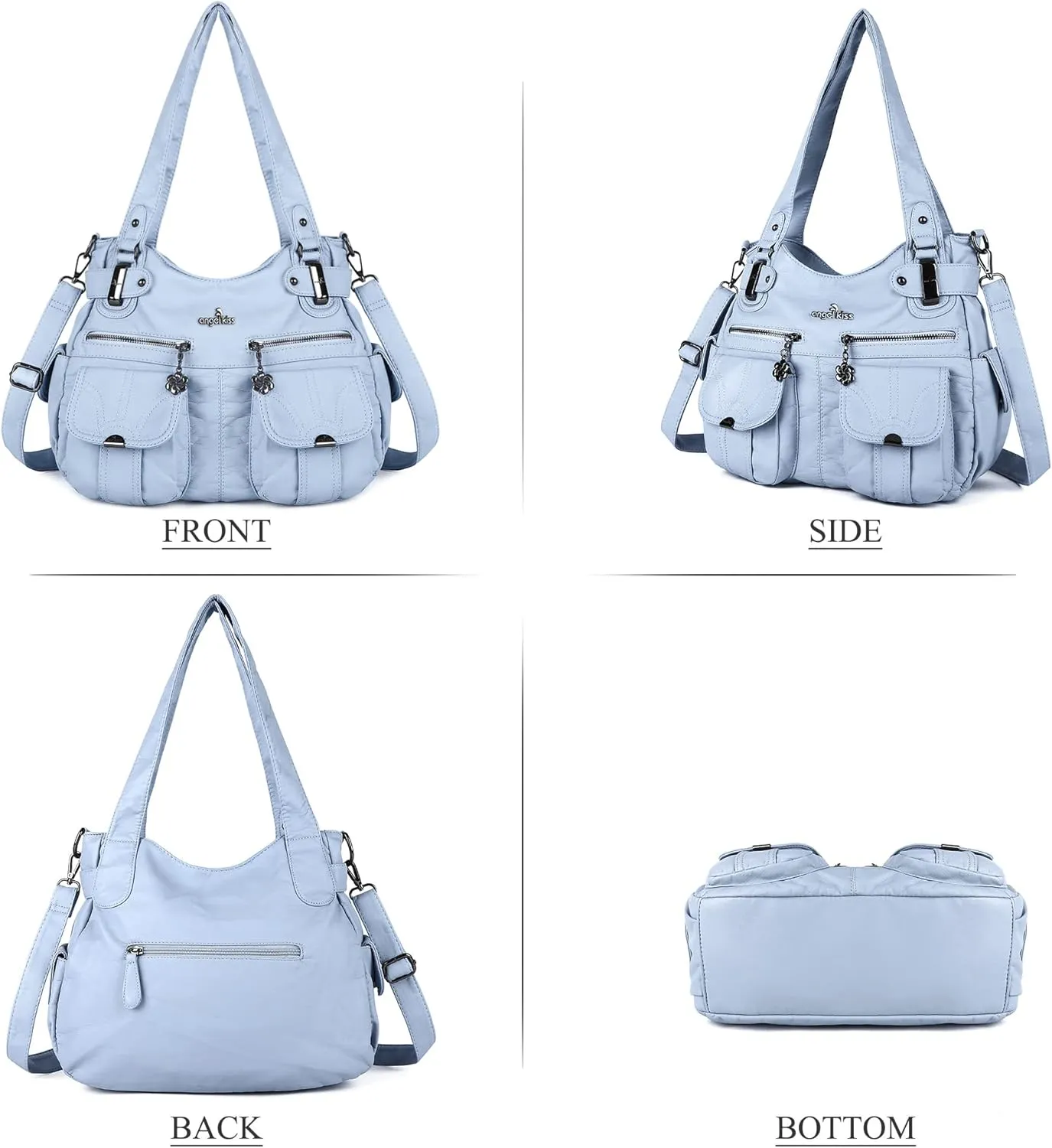Purses and Handbags Women Tote Shoulder Top Handle Satchel Hobo Bags Fashion Washed Leather Purse