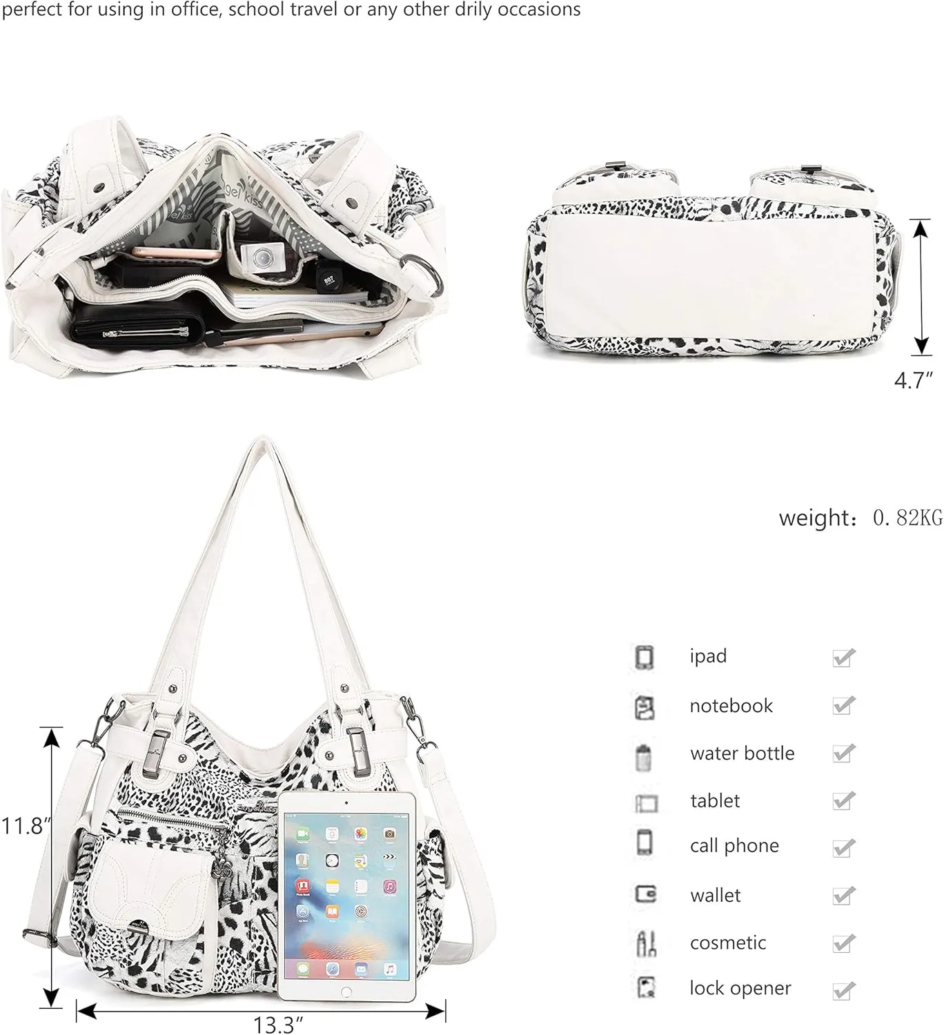 Purses and Handbags Women Tote Shoulder Top Handle Satchel Hobo Bags Fashion Washed Leather Purse