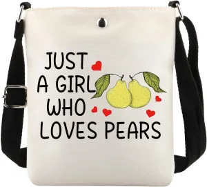 PWHAOO Pear Lover Gift Who Loves Pears Crossbody Bag Pear Farmer Travel Bag Pear Merch