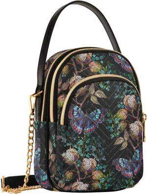 Quilted Crossbody Bags for Women Trendy, Women's Crossbody Handbags Pink Butterfly Travel Cell Phone Purses Bags